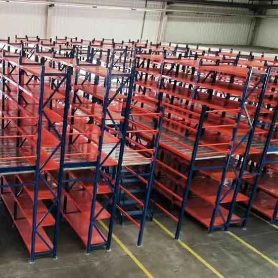 Freestanding mezzanine platform stairs with handrails detail